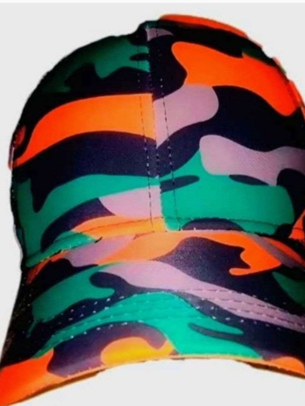 Unisex Camouflage Swim Cap - Green & Orange